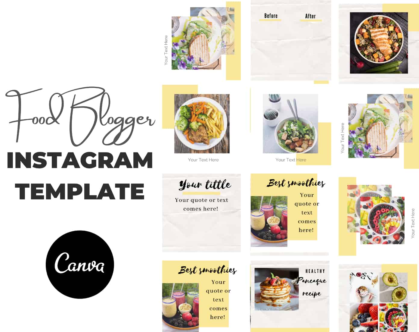 Canva Food Blogger Instagram Template | Atelier Lemontrend